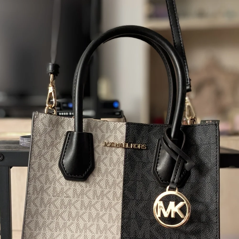 Michael Michael Kors Black and Tan Mercer Mini Messanger Bag - Picture 3 of 8